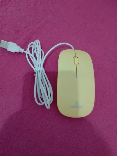 MOUSE AMARELO, A FIO, PARA PC, NOTEBOOK, CELULAR ETC.