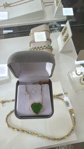 Colar ouro 18k com crisopazio 4g de ouro