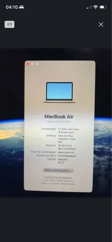MacBook Air 2020 16gb ram 