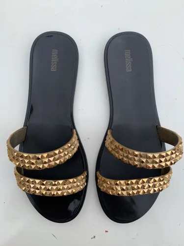 sandalia melissa original numero 38 rasteirinha cor preta