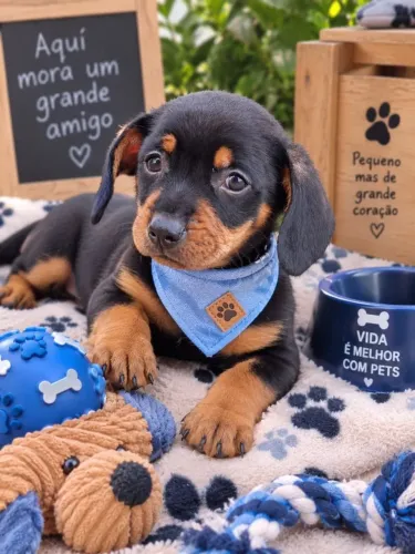 Daschound macho pretinho filhotes bebes