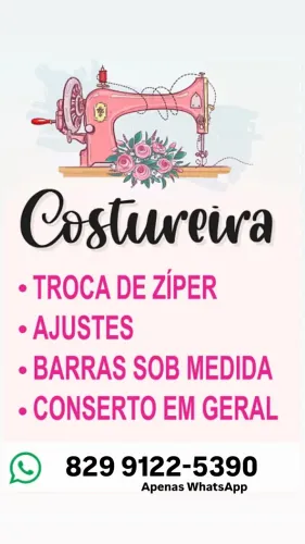 Costureira/ Ajuste de roupa/ Barra e Bainha e Zíper 