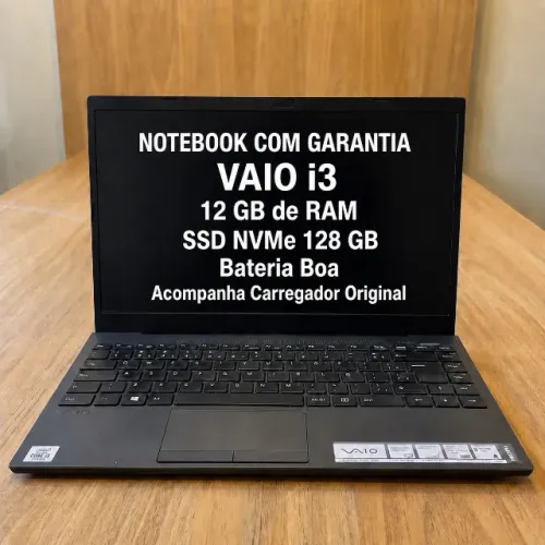 Notebook Vaio i3 10ª Geração - 12GB RAM + SSD NVMe + Garantia (Compra Segura)