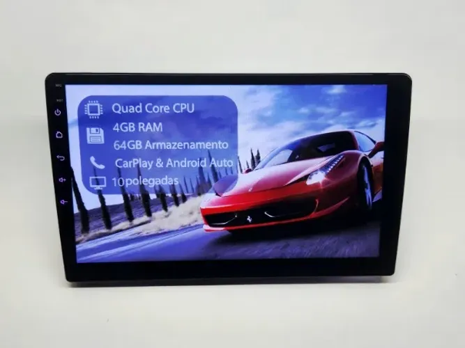 Multimídia Android 10 polegadas 2din 4gb Ram GPS Carplay