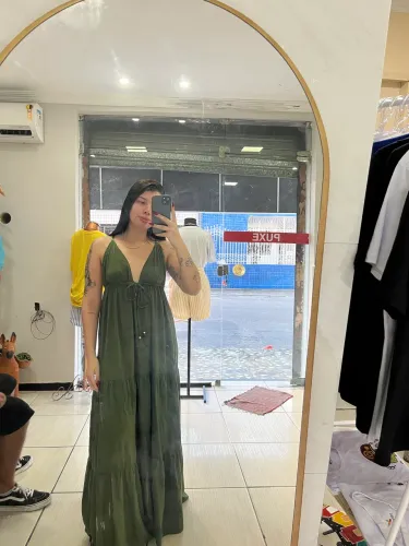Vestido verde longo