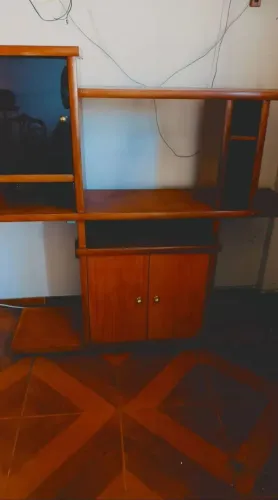 Rack estante de madeira para tv c/ compartimento 2 portas