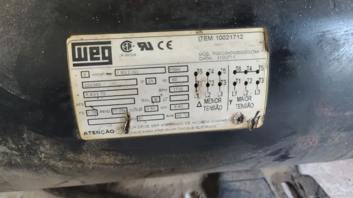 Motor trifásico 2cv 1710RPM