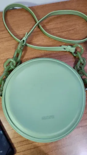 Bolsa Anacapri Redonda Verde Emborrachada