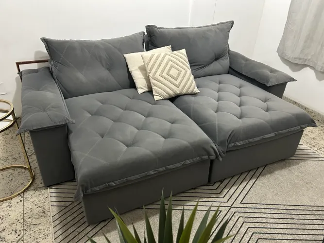 Sofá Retrátil e Reclinável (Cinza) 1,70 x 2,60