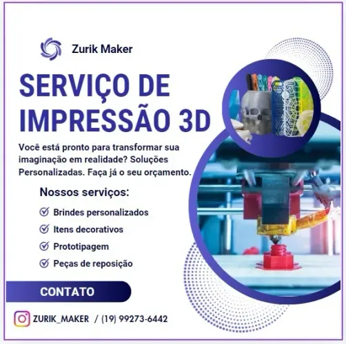 Serviço de impressão 3d - sob encomenda