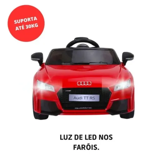Carro elétrico infantil Audi TT RS 12V com controle remoto - Pouquíssimo usado