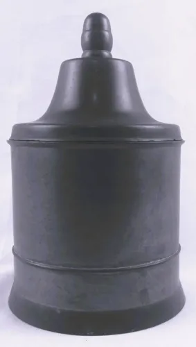 Antigo açucareiro estanho pewter com tampa marcação no fundo gn x mg Verolm