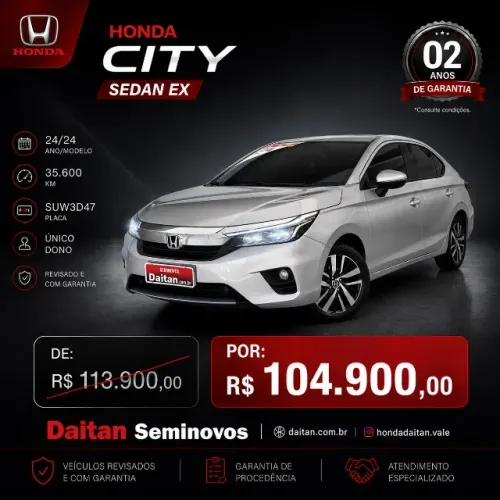 Honda City Sedan EX 1.5 Flex 16V 4P Aut. 2024