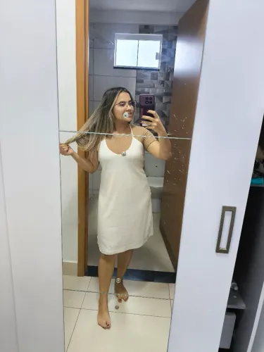 Vestido Zinzane branco brilhante P- PP