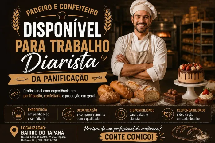 Diarista da panificação 