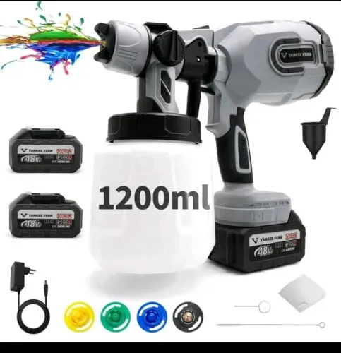 Pistola de pintura 1200m bateria de 10 celulas 2 baterias