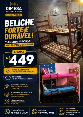 Beliches direto da fábrica. Madeira eucalipto rosa. Pague na entrega. Entrega rápida