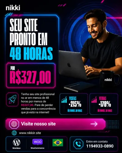 Invista em um site que se paga sozinho nas primeiras semanas.