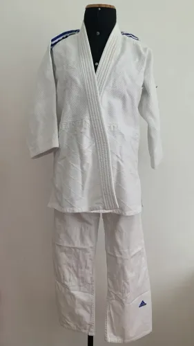 Kimono Adidas Branco Listra Azul J650