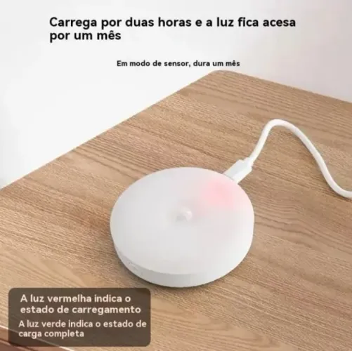 Luminária Inteligente Led Sem Fio Com Sensor Usb Branco-quente 127/220v