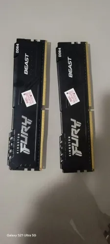 Memória Kingston Fury Beast 8GB DDR4 3200MHz - 2 unidades (16gb total )com Nota Fiscal