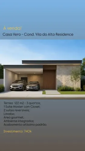 Linda Casa Alto Padrão 03 Suites No Condomínio Vila Do Alto