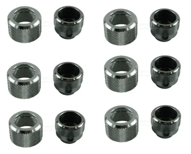 (NOVO) Kit 12x Fitting Conector 14mm G1/4 Tubo Rígido Bykski Water Cooler Walter Cooler