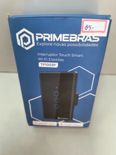 Lt 085 Interruptor Touch Smart WI-FI 3 Botoes TP1003P Primebras Preto