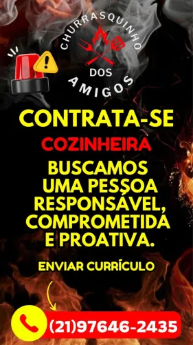VAGA DE EMPREGO - COZINHEIRA 