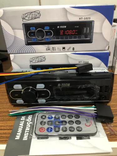 Rádio MP3 Player Automotivo Bluetooth USB/SD 1 DIN H-Tech | Novo!