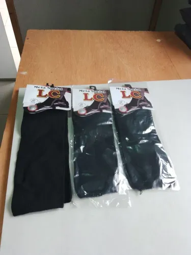 Kit de 3 par de meias social masculino preto liso