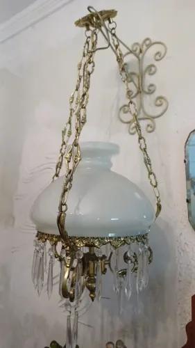 LUSTRE BRONZE E CRISTAL