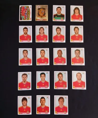 Figurinhas Espanha campeã da Copa 2010