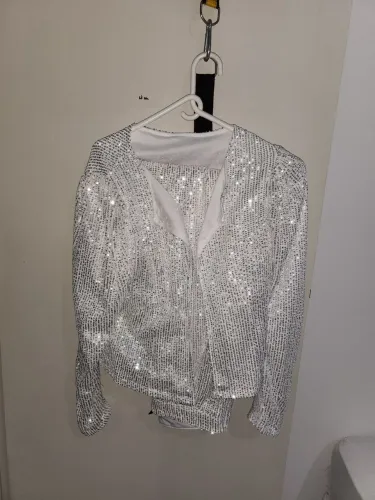 Conjunto paetê branco somente a calça é shen