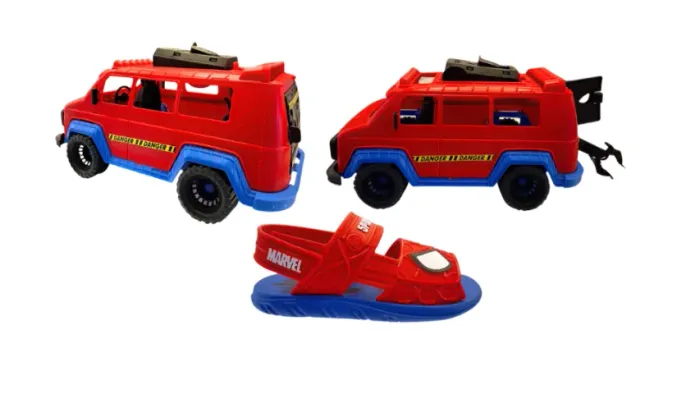 Sandália Infantil Meninos Aranha com Furgão Grendene Kids Vermelho 23222VM