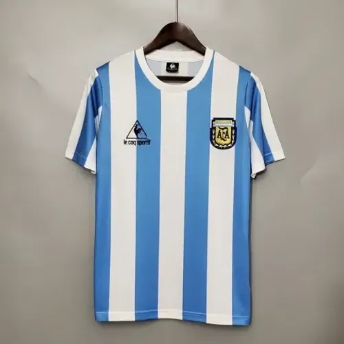 Camisa Retrô Seleção Argentina 1986 Home - Masculina - Branca e Azul