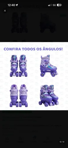 Patins infantil feminino