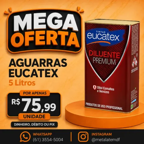 Aguarrás Eucatex 5 Litros - Diluente para Esmaltes e Vernizes