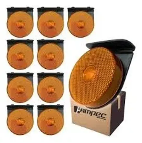 Kit 10 Lanternas Lateral Led Carreta Com Suporte Amarela G Amarela