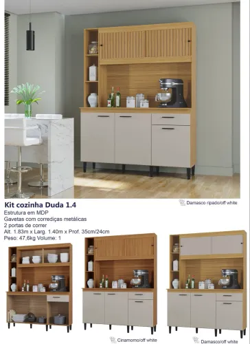 Armário de cozinha Duda 1,40m