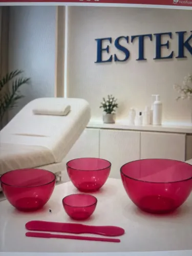 Kit 4 Cubetas para Estética Rosa com Espátulas - Estek