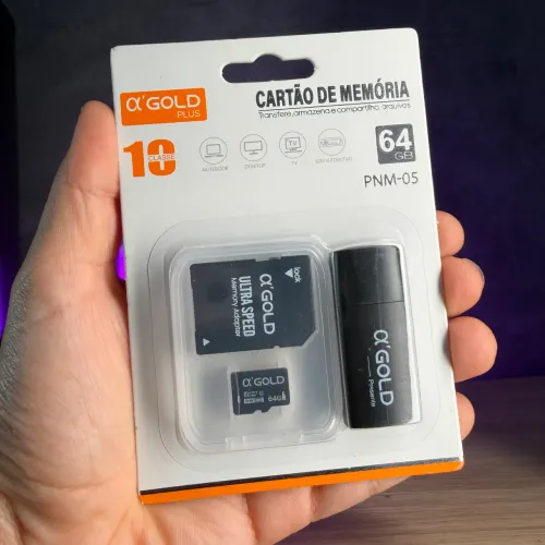 CARTÃO DE MEMÓRIA 64GB COM ADAPTADOR