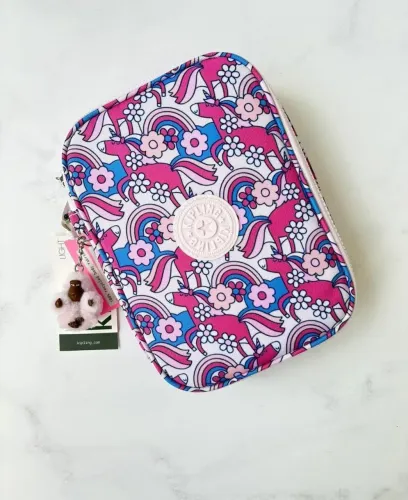 Estojo kipling unicórnio - para 100 canetas - novo
