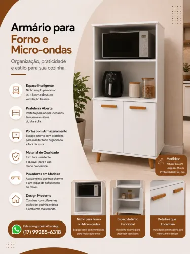 Armário para forno e microondas-armário de cozinha