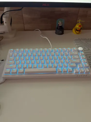 Teclado Mecânico Ajazz Ak820 Gamer Branco Com Fio 75% Padrão US