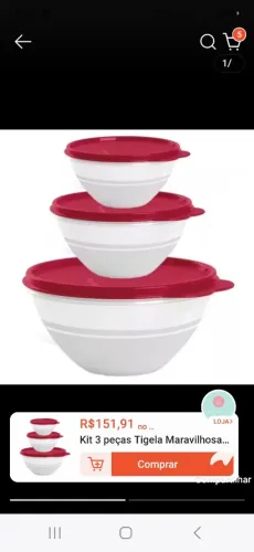 Tupperware Kit tigelas maravilhosas 3 peças 