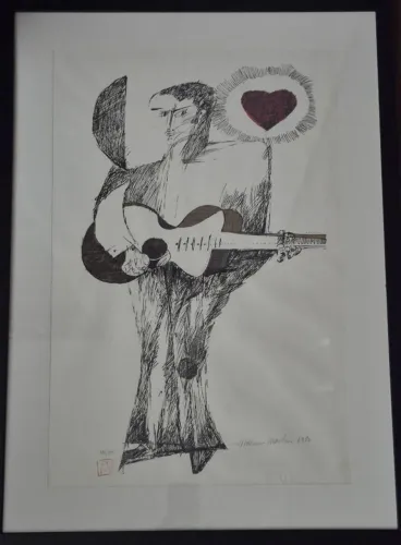 Aldemir Martins , serigrafia , assinada a lápis, 1980