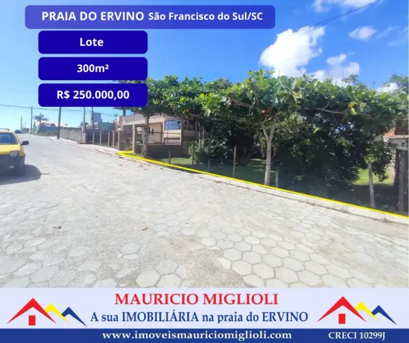 Lote limpo na segundo quadra na Praia do Ervino