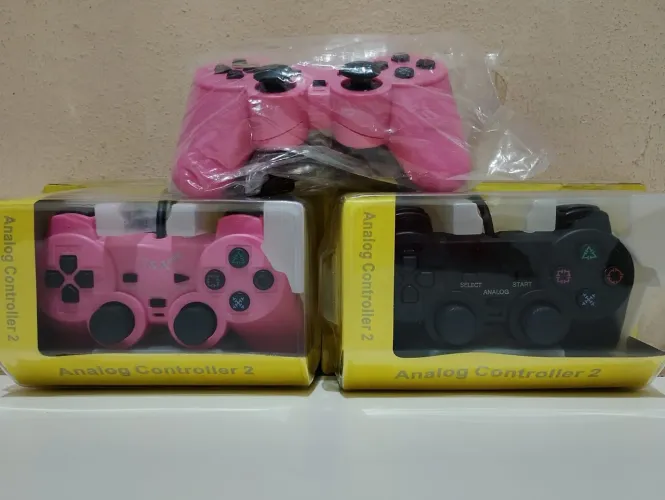 Controle PS2 rosa novos