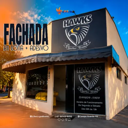 Fachadas em lona e adesivos